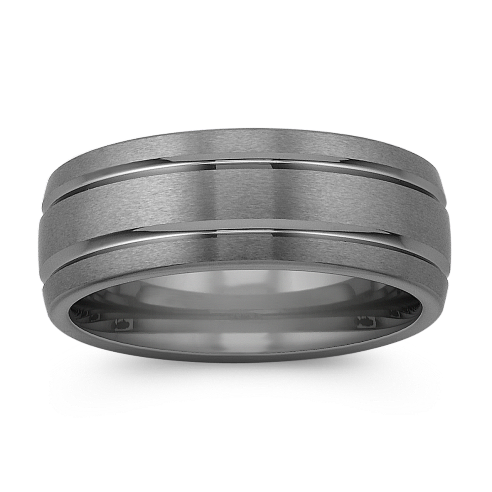 Max-T Line Engraved Titanium Comfort Fit Ring (8mm)
