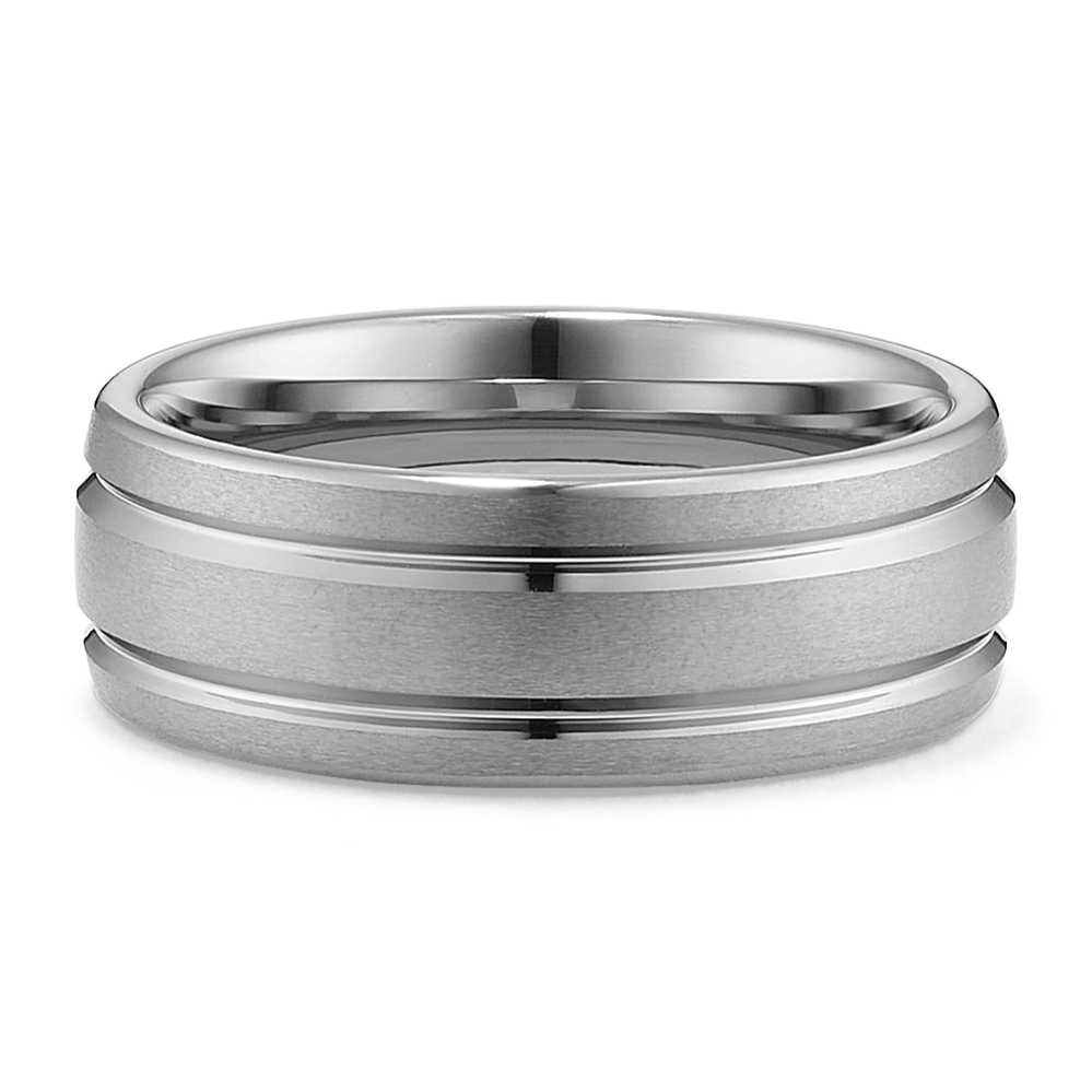 Max-T Line Engraved Titanium Comfort Fit Ring (8mm)