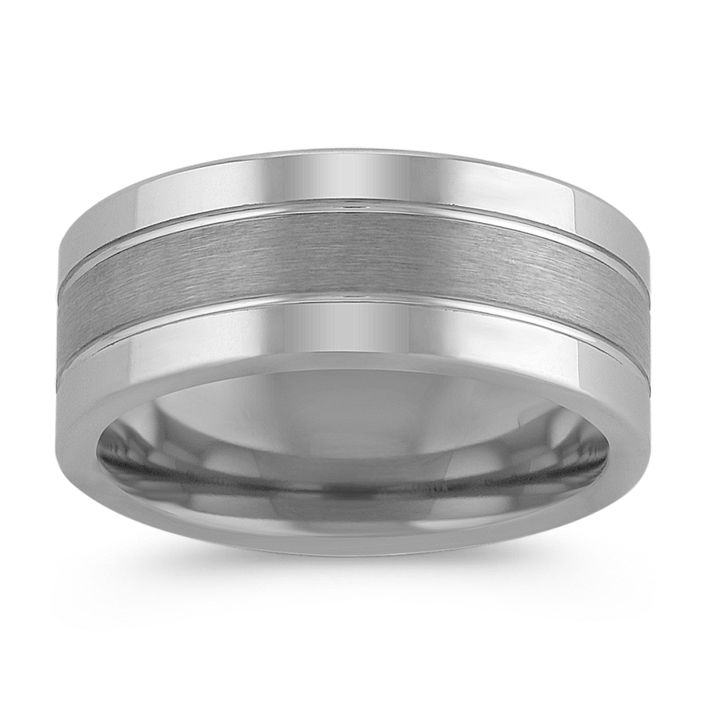 Max-T Polished Titanium Comfort Fit Ring (9mm)