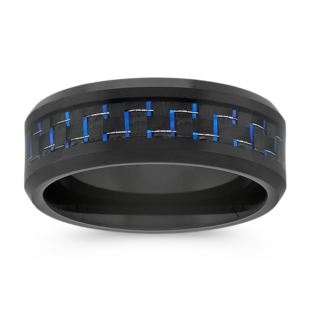 Max-T Titanium Comfort Fit Ring with Black Ionic Plating (8mm)