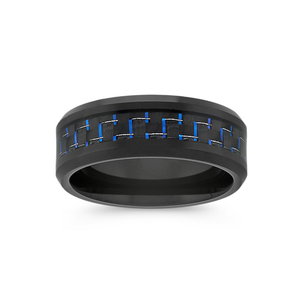 Max-T Titanium Comfort Fit Ring with Black Ionic Plating (8mm)