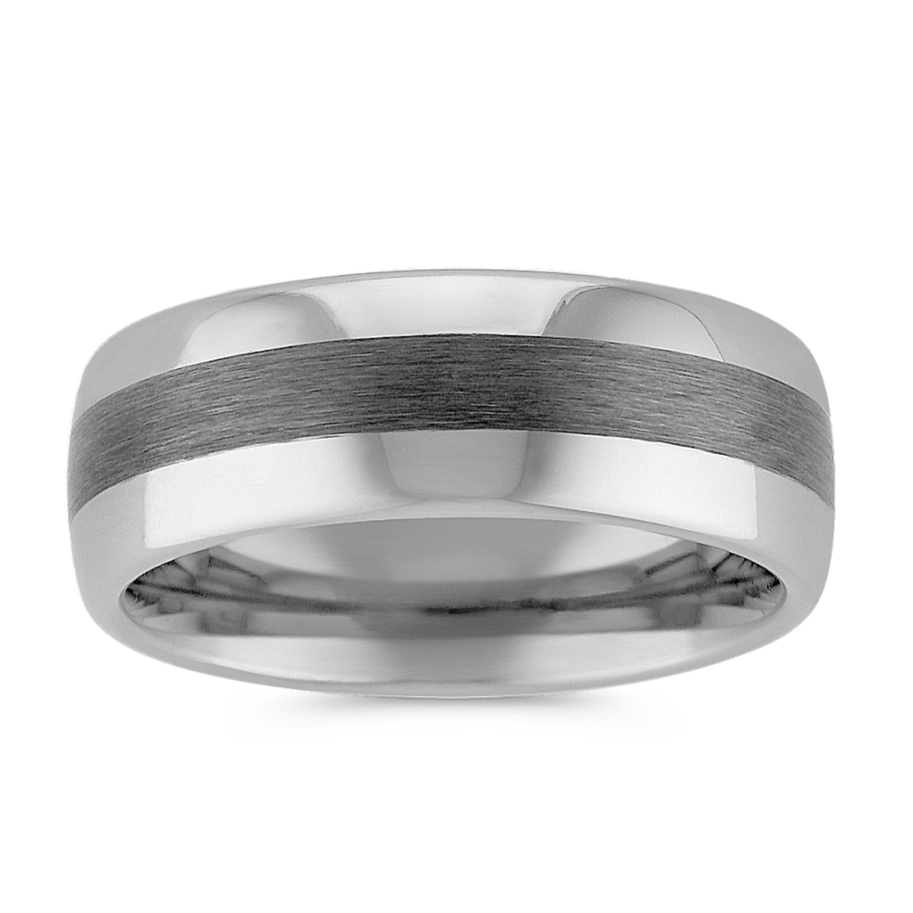 Max-T Titanium Comfort Fit Ring with Brushed and Polished Finish (8mm)