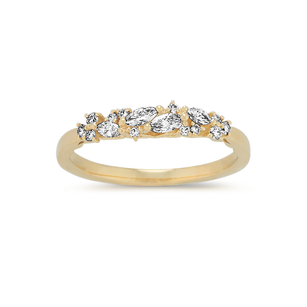 Meadow Vintage Marquise and Round Natural Diamond Wedding Band