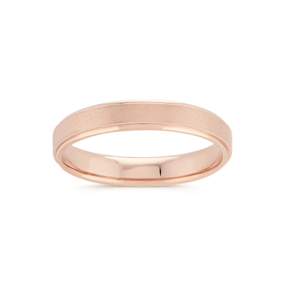 Mens Classic Wedding Band in 14K Rose Gold (4mm)