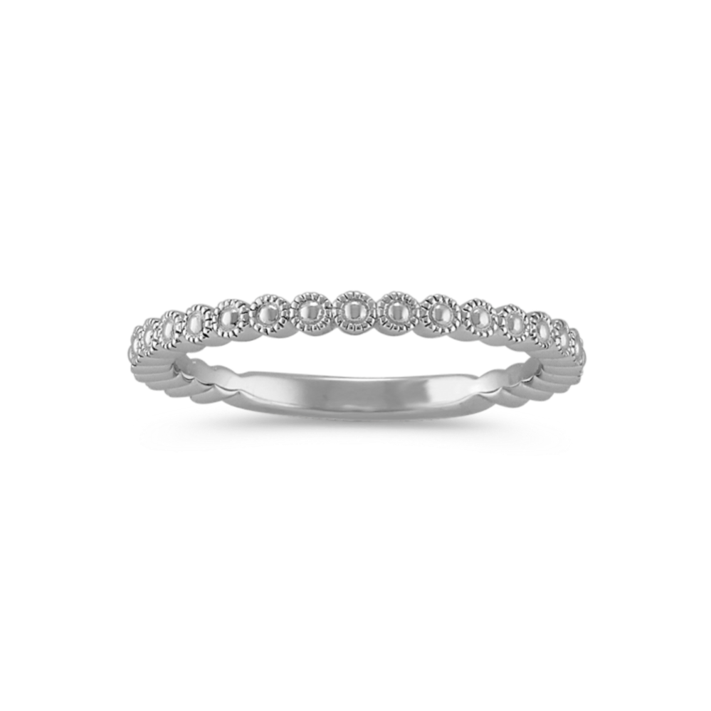 Milgrain Detailed Sterling Silver Stackable Ring
