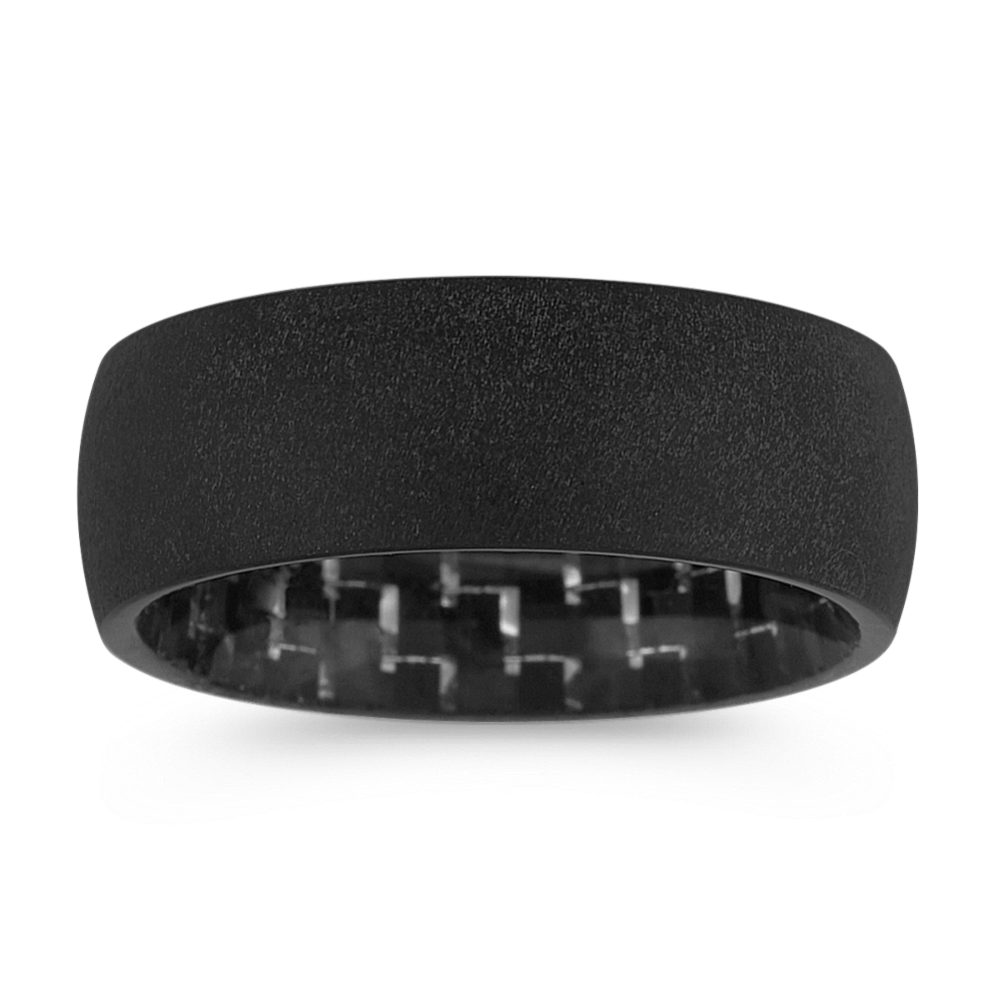 Modern Black Cobalt & Carbon Fiber Ring (8mm)