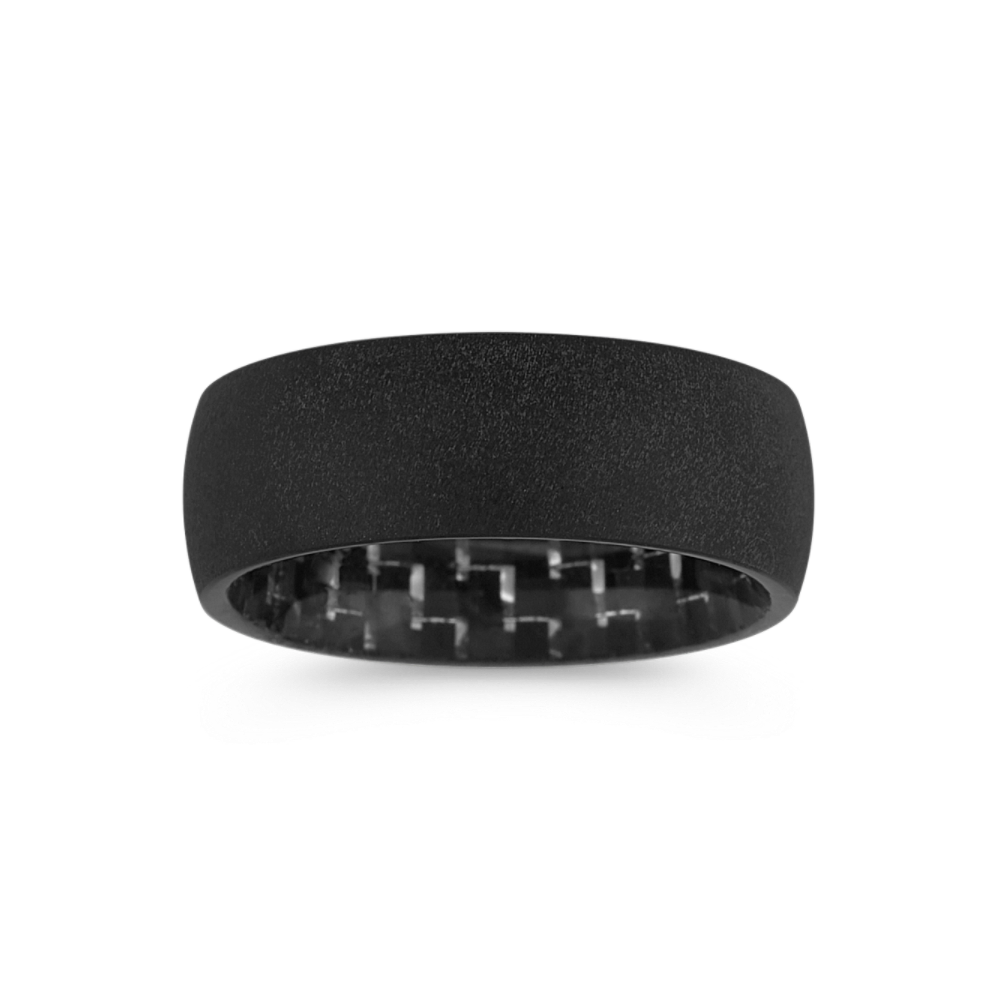 Modern Black Cobalt & Carbon Fiber Ring (8mm)