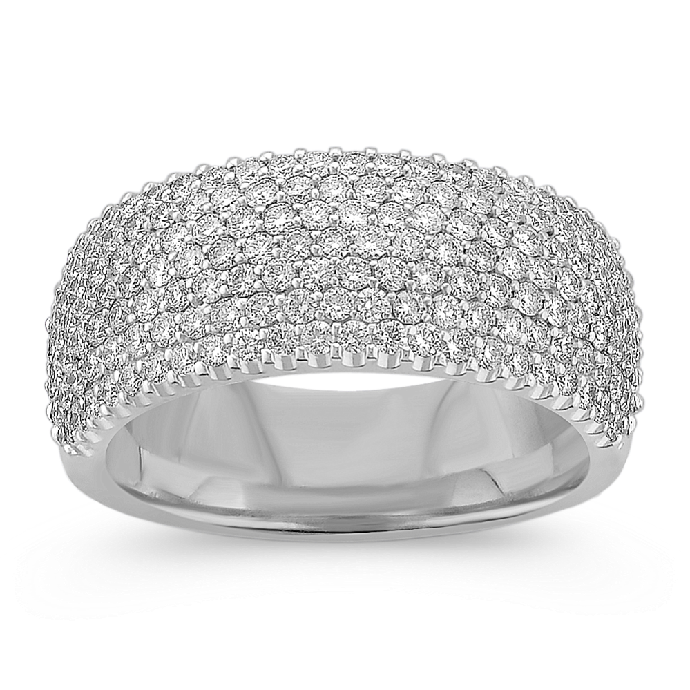 Modern Diamond Ring with Pave Setting