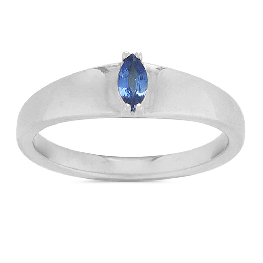 Modern Kentucky Blue Sapphire Ring