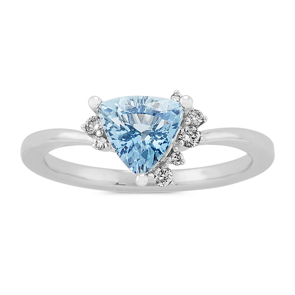 Moonlight Trillion Sapphire and Diamond Ring