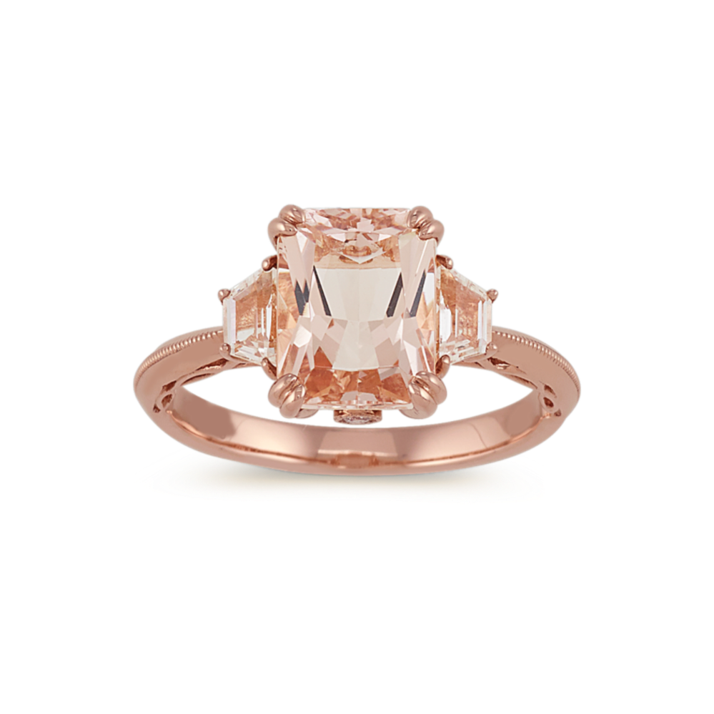 Delight Morganite and Diamond Ring in 14K Rose Gold