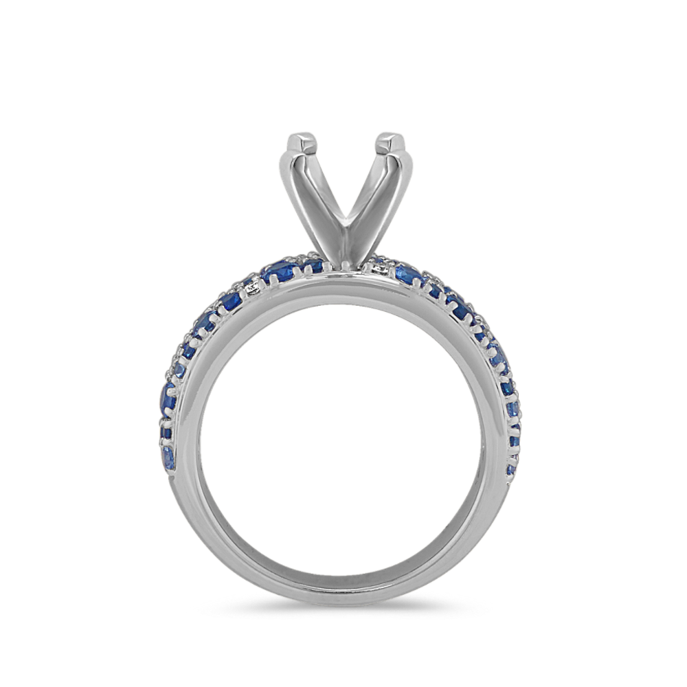 Mosaic Blue Sapphire & Diamond Engagement Ring Shane Co.