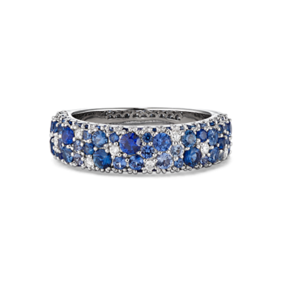 Mosaic Blue Sapphire & Diamond Ring (3.9mm)