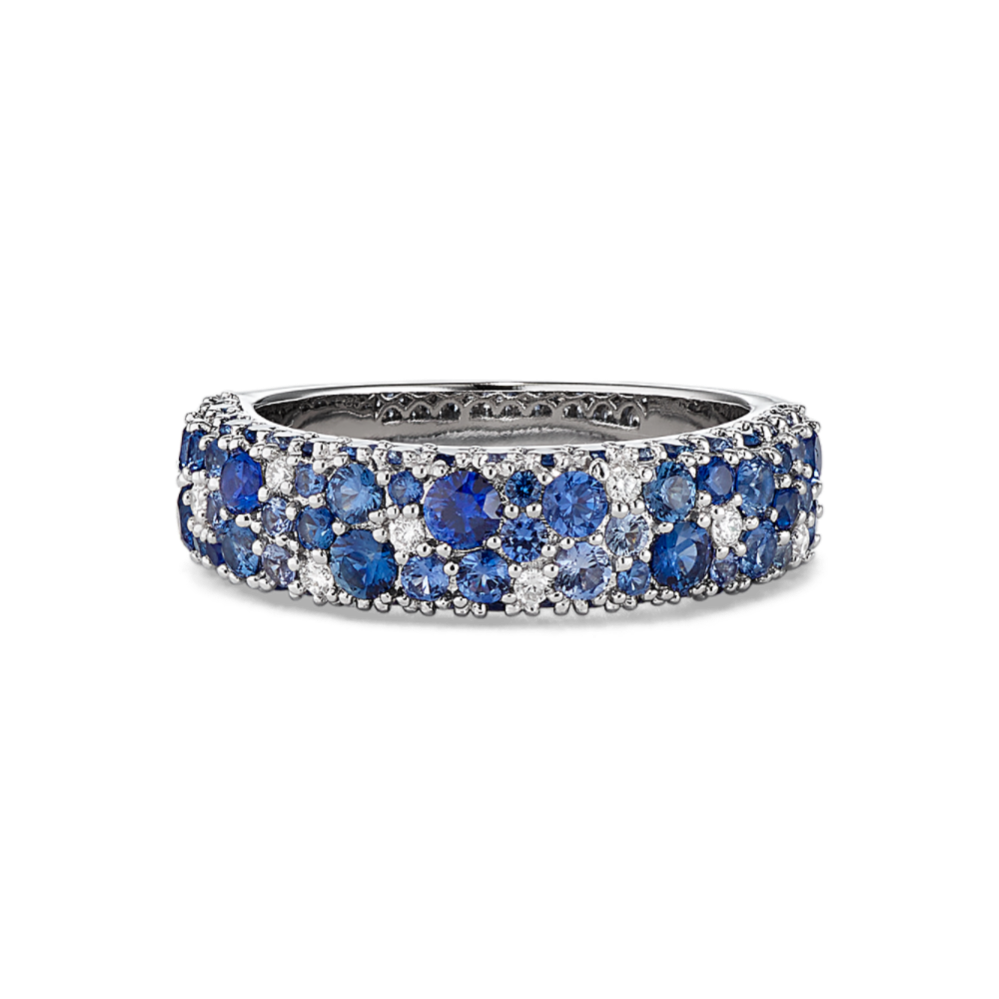Mosaic Blue Sapphire & Diamond Ring (3.9mm)