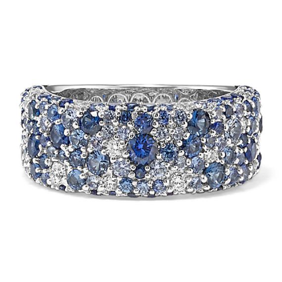 Mosaic Blue Sapphire and Diamond Ring (8.8mm)
