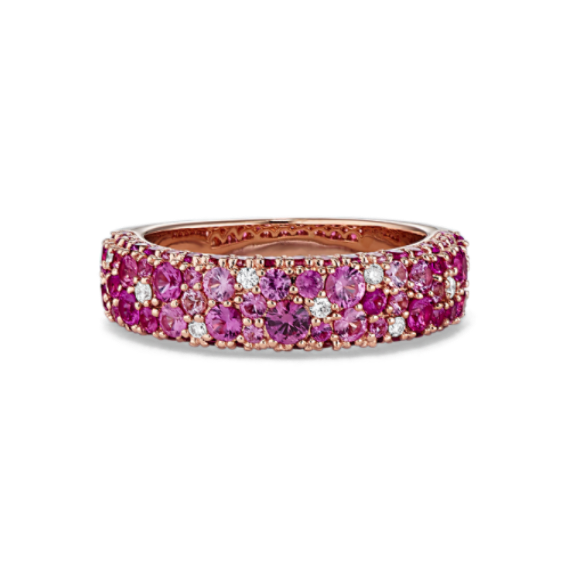Mosaic Pink Sapphire & Diamond Ring (3.9mm)