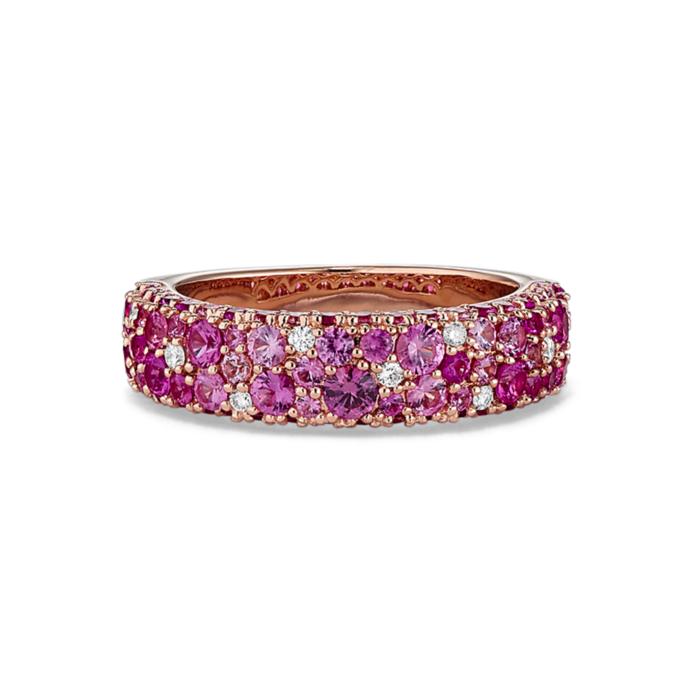 Mosaic Pink Sapphire & Diamond Ring (3.9mm)