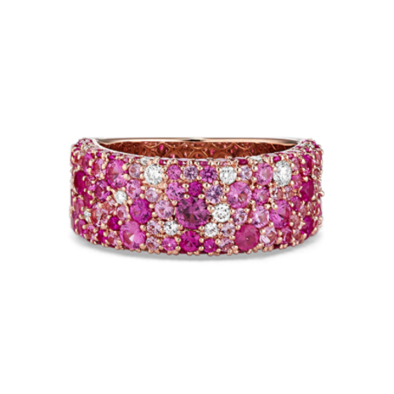 Mosaic Pink Sapphire & Diamond Ring (5.7mm) | Shane Co.