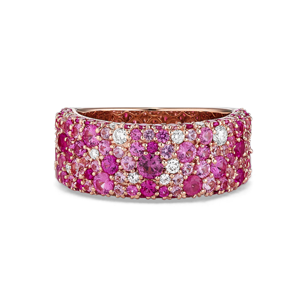 Ecksand mosaic pink sapphire store cocktail ring