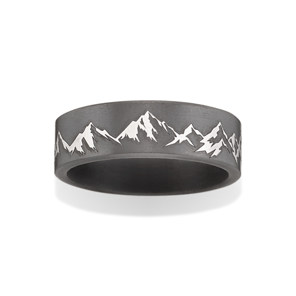 Mountain Range Mens Band (7mm)