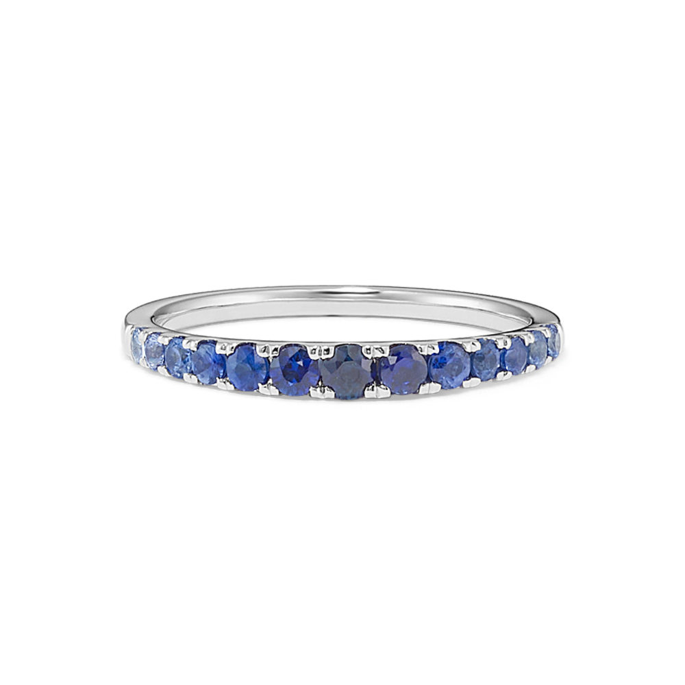Demi Multi-Colored Blue Natural Sapphire Ring in 14K White Gold