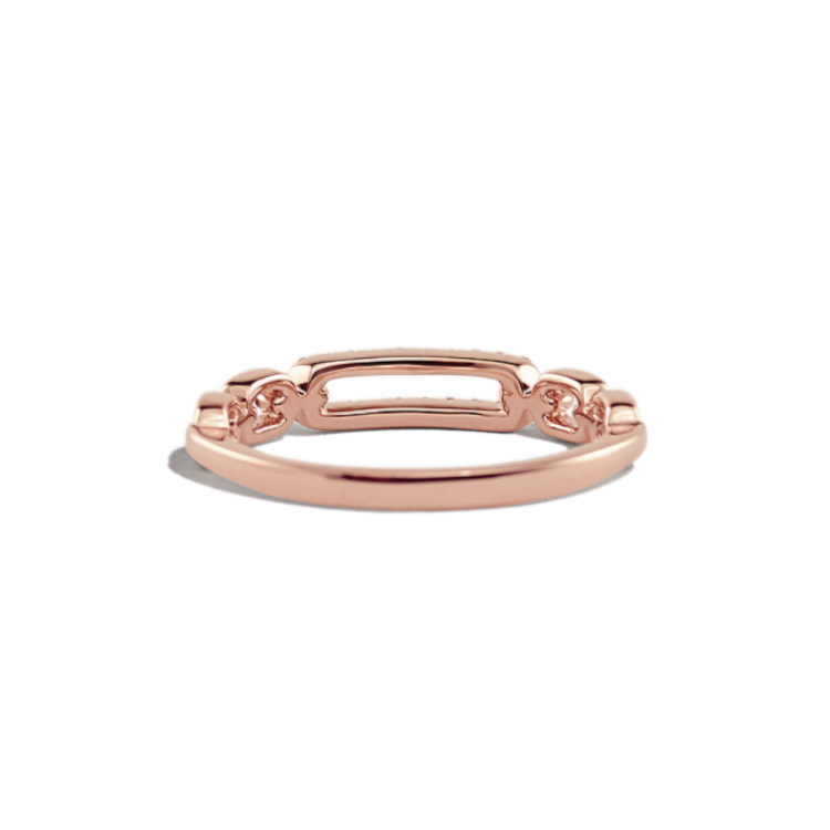 Cyra Natural Diamond Link Ring in 14K Rose Gold
