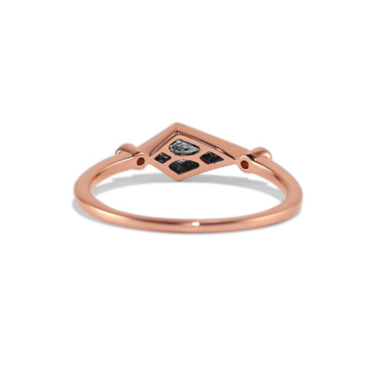 Natural Pepper Diamond and Natural Diamond Ring in 14K Rose Gold