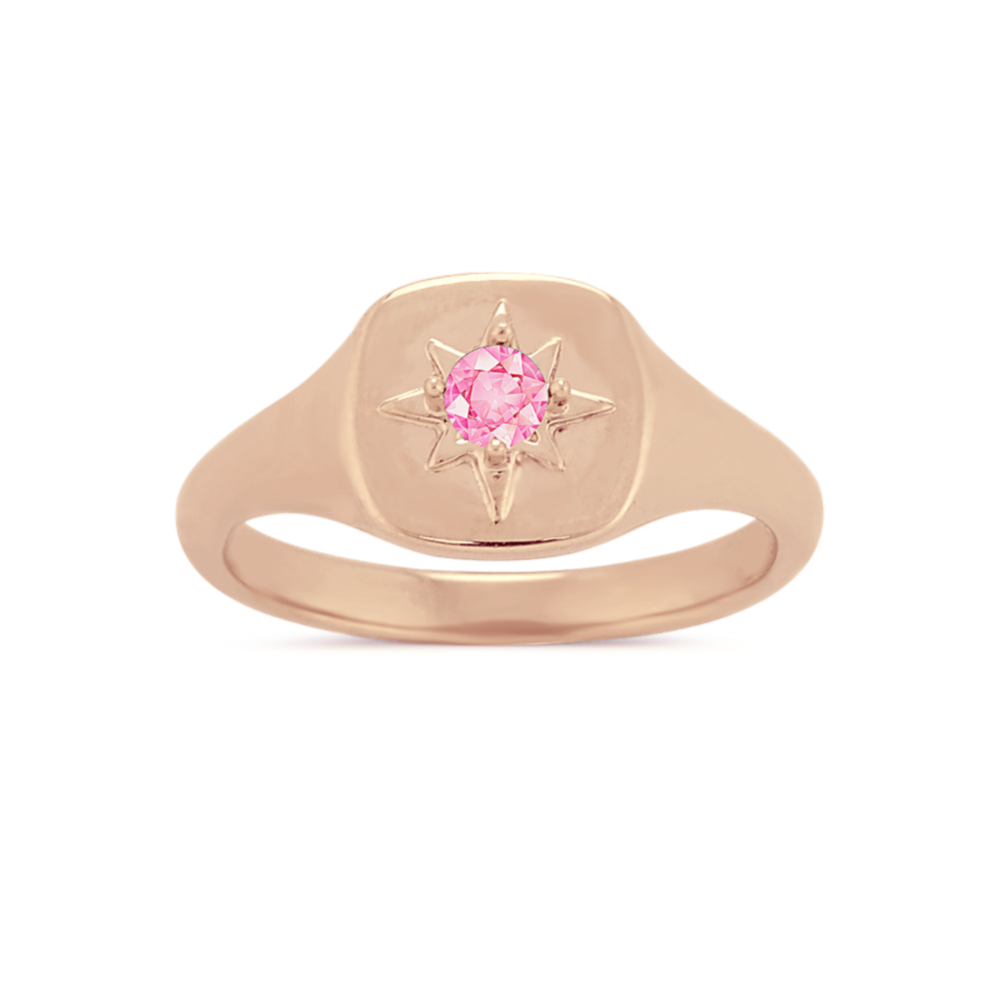 North Star Signet Ring in 14k Rose Gold