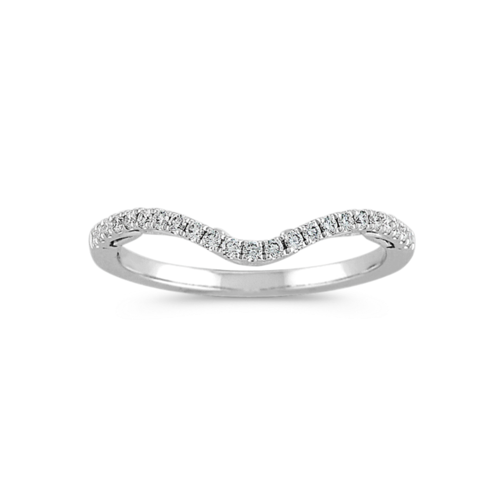 Nova Diamond Contour Wedding Band in 14K White Gold