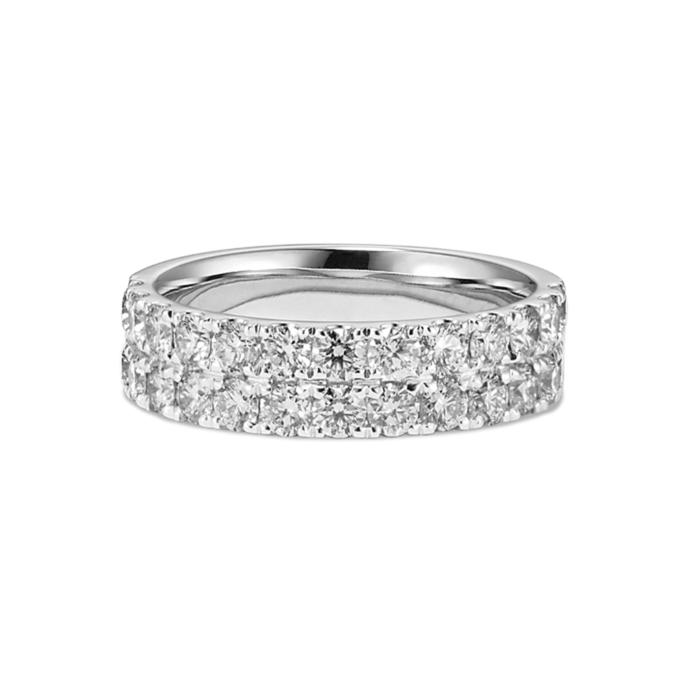 Double row sale pave wedding band