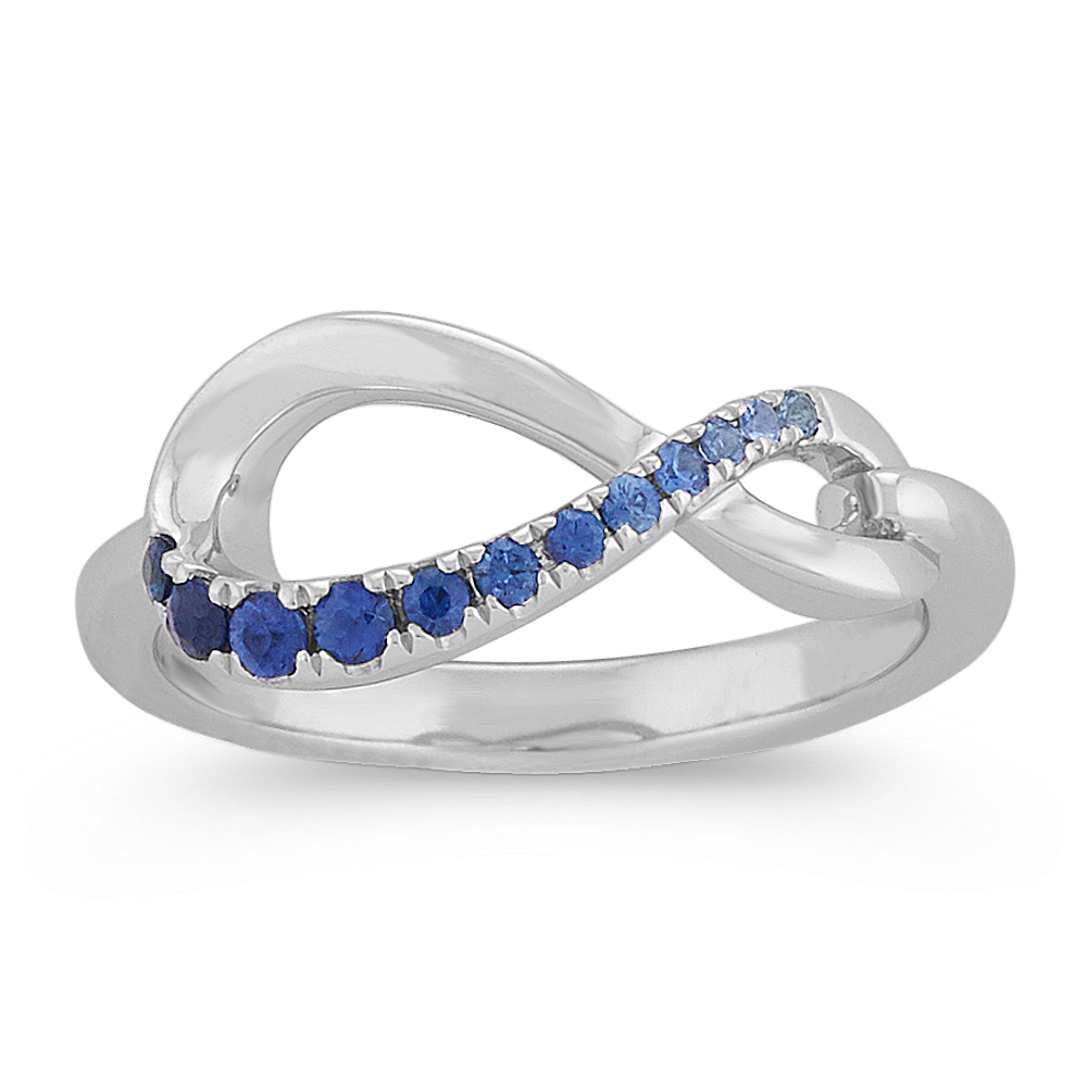 Ombre Traditional Blue Sapphire Infinity Ring