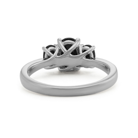 Oval Black Sapphire Ring in 14k White Gold | Shane Co.