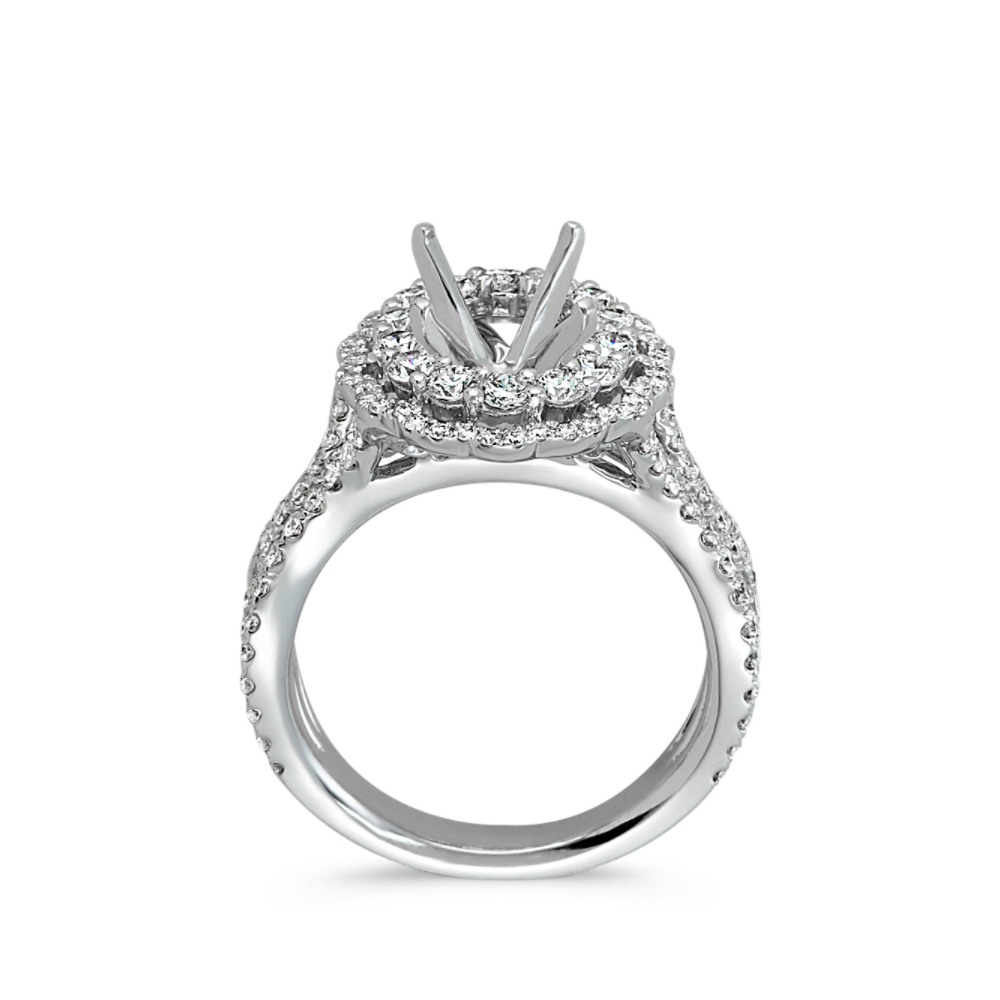 Oval Double Halo Diamond Engagement Ring Shane Co.