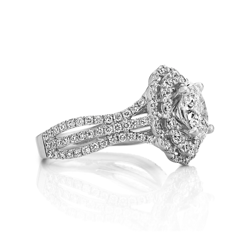 Oval Double Halo Diamond Engagement Ring Shane Co.