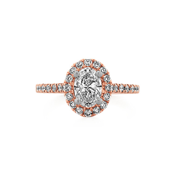 rose gold round engagement rings