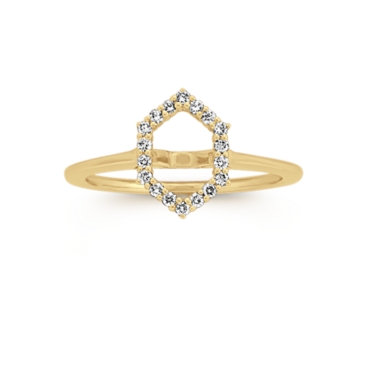 Oval Halo Engagement Ring in 14k Yellow Gold