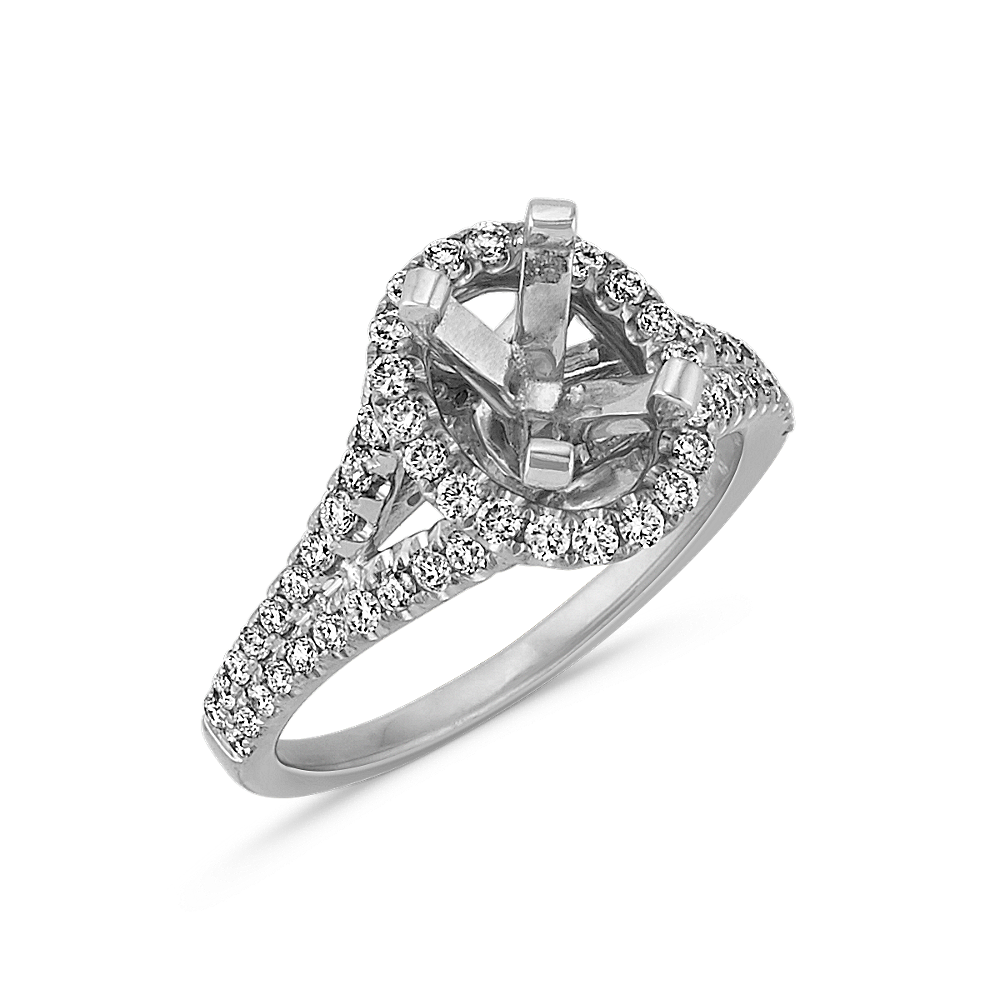 Oval Halo Split Shank Diamond Engagement Ring Shane Co.