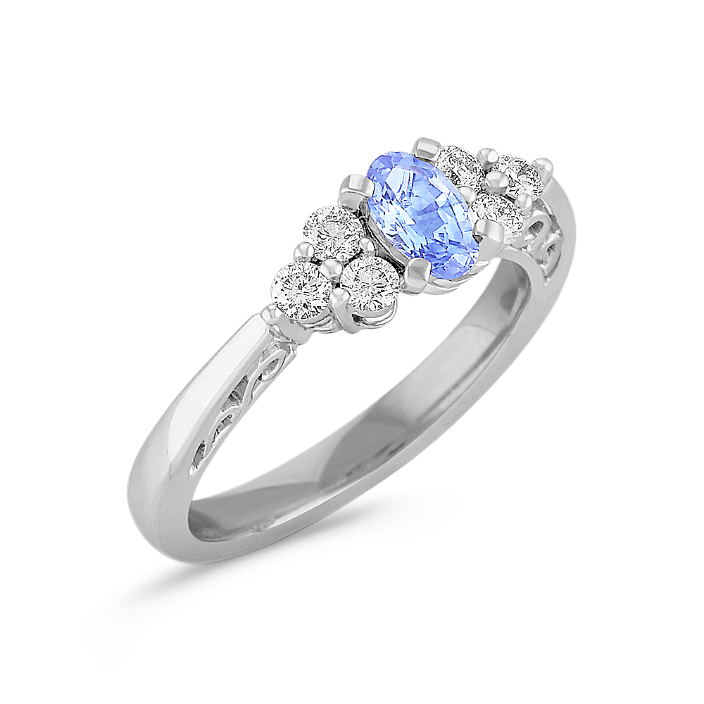 Oval Ice Blue Sapphire and Diamond Ring | Shane Co.