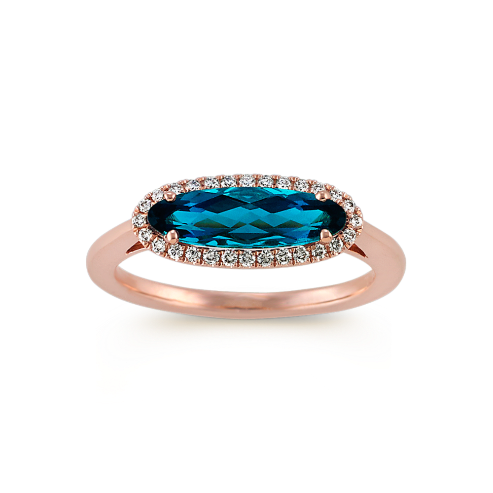 Blue topaz and hot sale rose gold ring