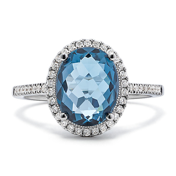 Oval blue topaz and diamond ring sigtryggur baldursson