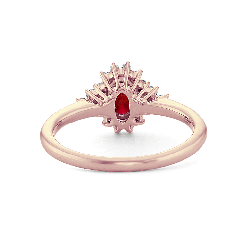 Palazzo Ruby and Diamond Ring in 14k Rose Gold
