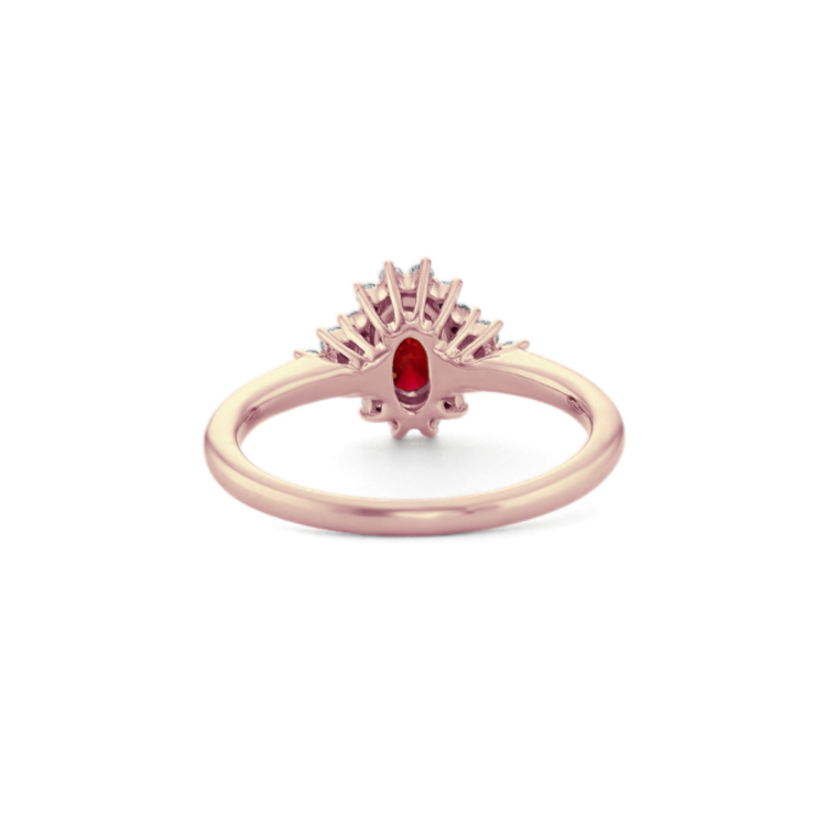 Palazzo Natural Ruby and Natural Diamond Ring in 14k Rose Gold