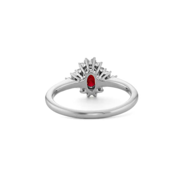 Palazzo Natural Ruby and Natural Diamond Ring in 14K White Gold