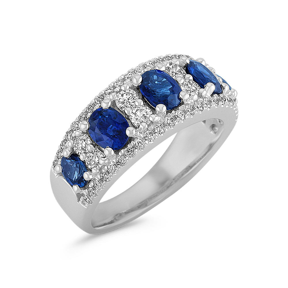 Oval Sapphire and Round Diamond Ring | Shane Co.