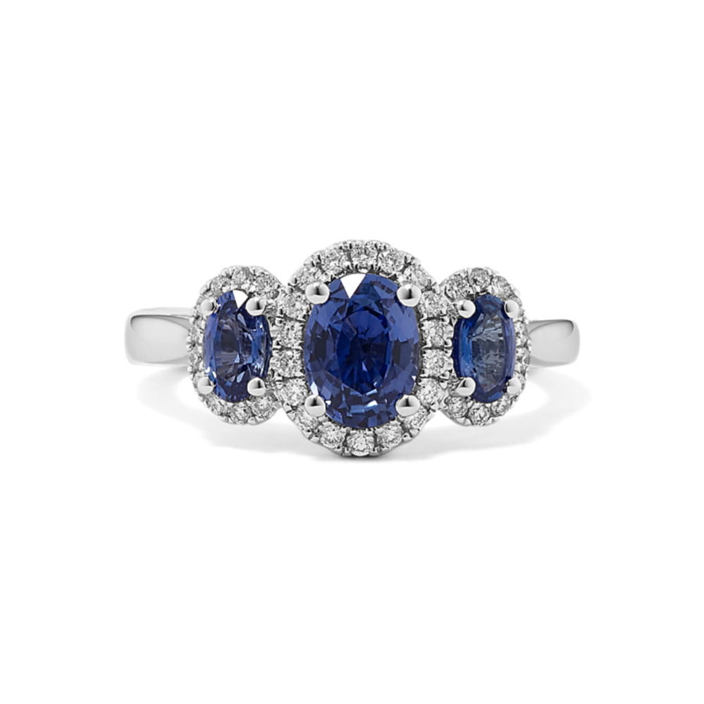 Messina Three-Stone Sapphire & Diamond Ring