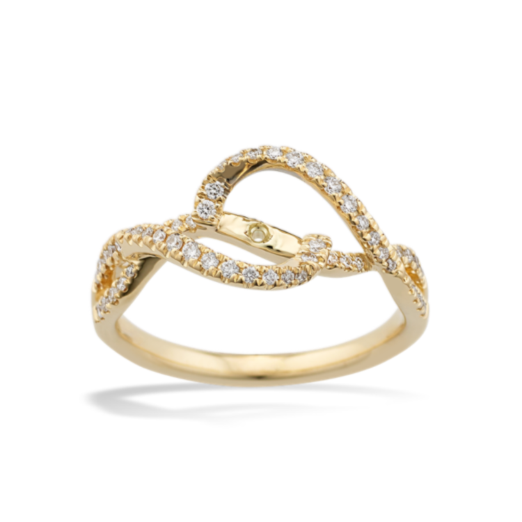 Padua Natural Diamond Swirl Engagement Ring in 14k Yellow Gold