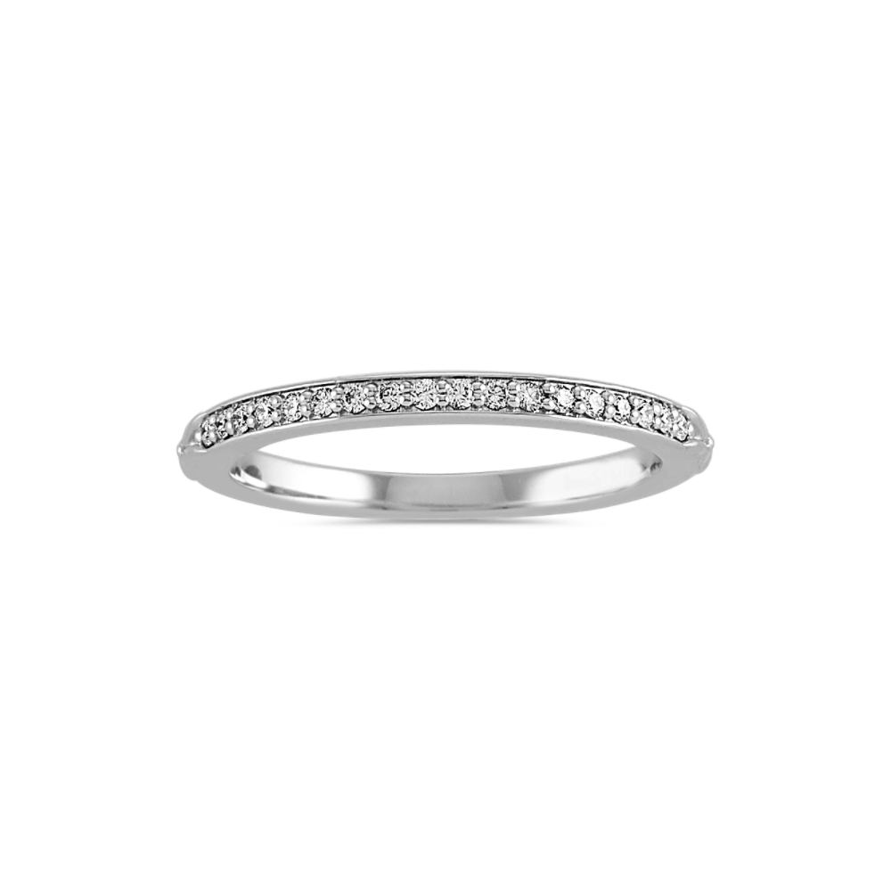 Pave-Set Natural Diamond Band in 14k White Gold