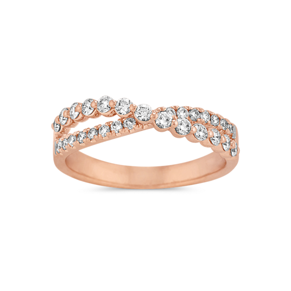 Pave-Set Diamond Criss-Cross Ring