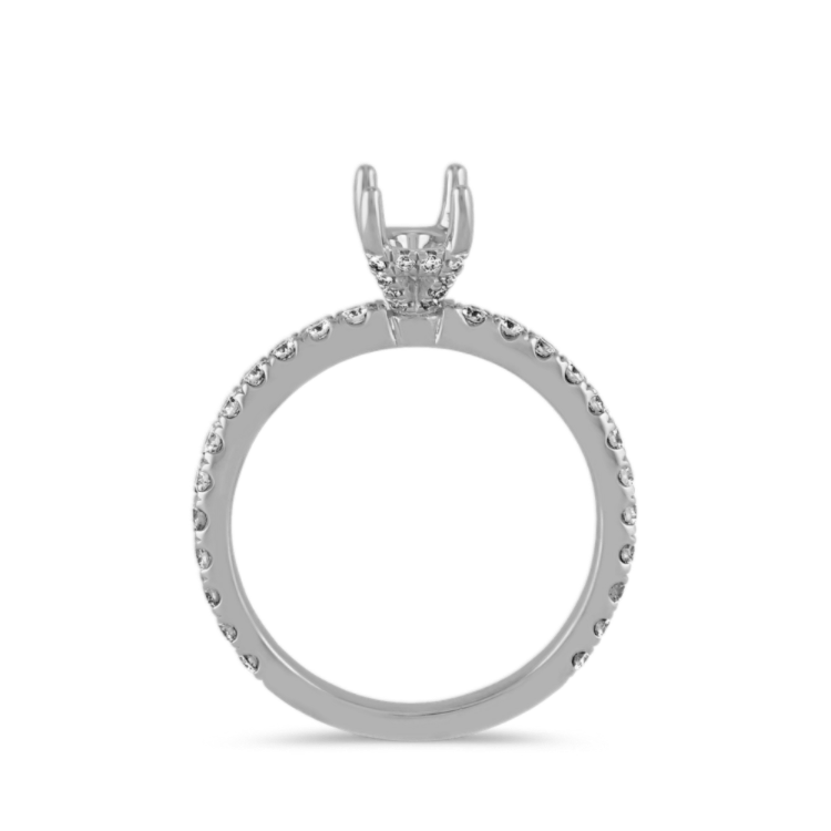 Pave-Set Natural Diamond Engagement Ring