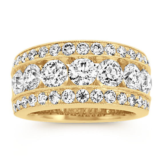 Pave-Set Diamond Ring in 14k Yellow Gold